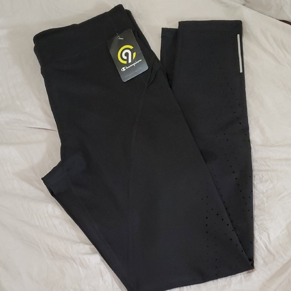 NWT Champion Running Black Leggings sz L 28in